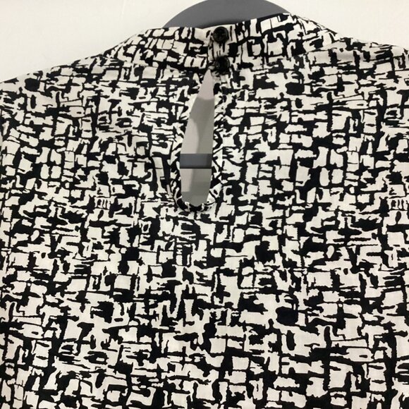 Kate Spade Reade Tie Neck Patterned Blouse in Black/White Size 6 - Picture 11 of 16